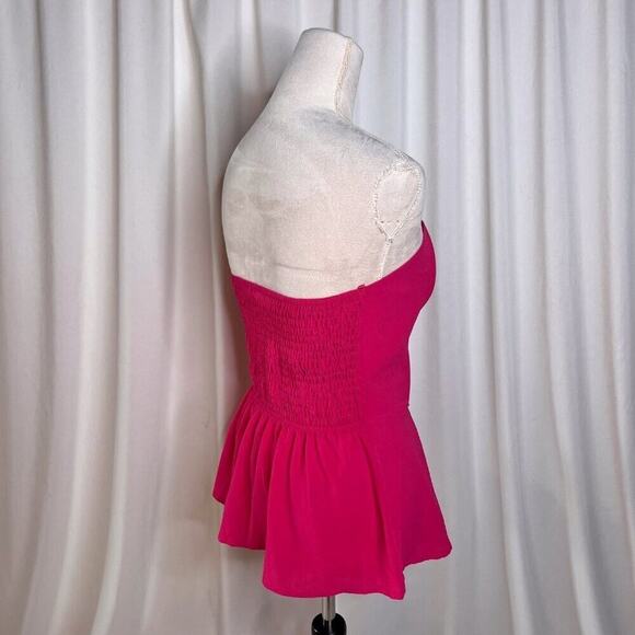 Monteau Los Angeles Pink Strapless Structure Bodice Flowy Hem Women's M Summer - Picture 6 of 16